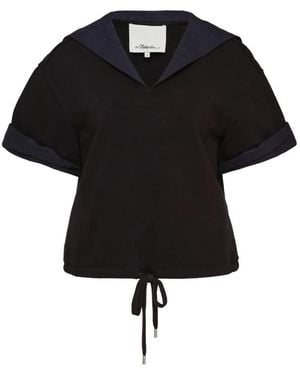 3.1 Phillip Lim Sailor-Collar Drawstring Blouse - Black