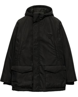 Prada Hooded Flap-Pocket Jacket - Black