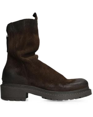 METISSE Distressed-Effect Ankle Boots - Black