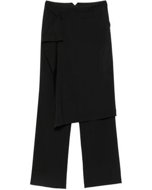 LE SULLY STUDIO Pantalones De Vestir Con Panel A Capas - Negro
