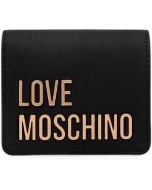Love Moschino Billetera Con Placa Del Logo - Negro