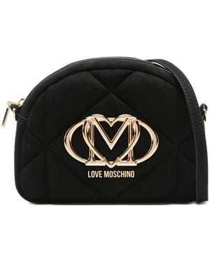 Love Moschino Quilted Logo-plaque Cross Body Bag - ブラック