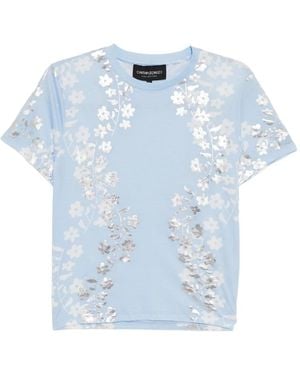 Cynthia Rowley Foil-Print T-Shirt - Blue