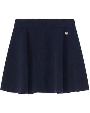 Ganni Cashmere Wool Mini Skirt - Blue