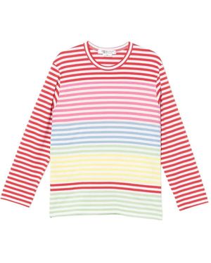 Comme des Garçons Striped Long-Sleeved Top - Red