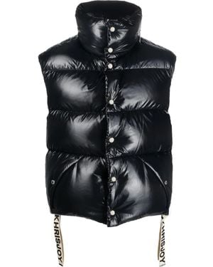 Khrisjoy Logo-Drawstring Down Gilet - Black