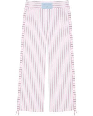 Iceberg Pantalon À Lien De Resserrage Et Rayures Verticales - Pink