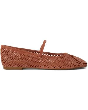 Ralph Lauren Jayna Perforated Leather Ballet Flats - Brown