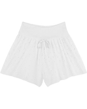 Area Shorts Con Strass - Bianco