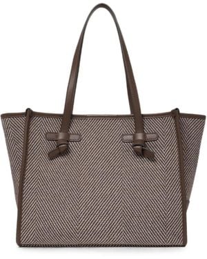 Gianni Chiarini Medium Marcella Herringbone Tote Bag - Brown