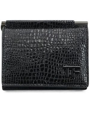 Tom Ford Kartenetui Mit Kroko-Effekt - Schwarz