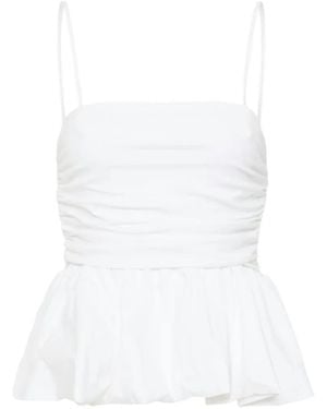 Gestuz Blusa Gzerin Fruncida Con Peplum - Blanco