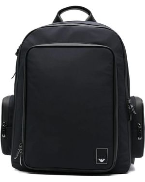 Emporio Armani Mochila a paneles con cremallera - Negro