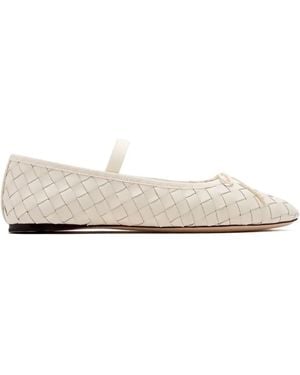 Loeffler Randall Leonie Woven Ballet Flats - White