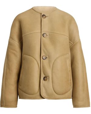 Polo Ralph Lauren Button-Fastening Sheepskin Coat - Natural