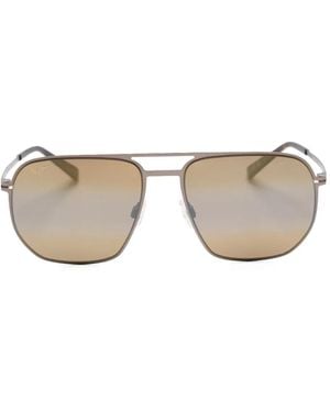 Maui Jim Shark's Cove Pilot-Frame Sunglasses - Metallic