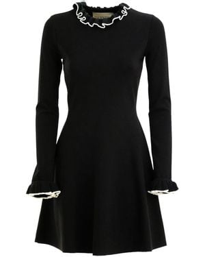 Valentino Garavani Ruffled-Collar Mini Dress - Black