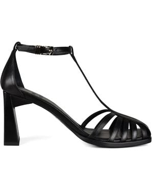ANEST COLLECTIVE Ankle Strap Leather Sandals - Black