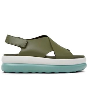 Camper Pelotas Cross Strap Platform Sandal - Green