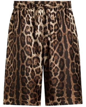 Dolce & Gabbana Leopard-Print Shorts - Brown