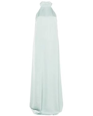 The Archivia Riviera Feather-Trim Halterneck Maxi Dress - White