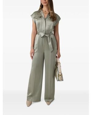 Guess Belted Satin Jumpsuit - Green