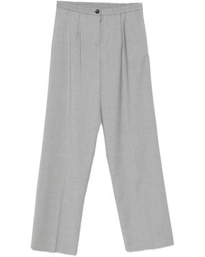 Manuel Ritz Pleated Elasticated-Waist Pants - Gray