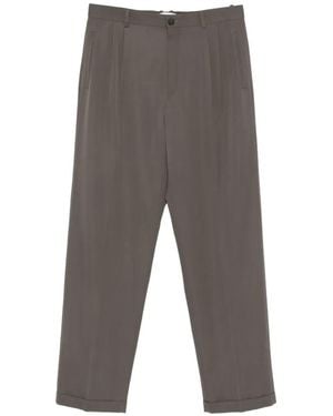 The Row Tosca Pleated Wool Pants - Gray