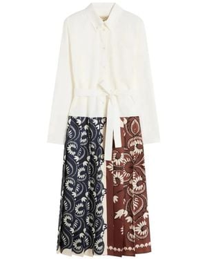 Weekend by Maxmara Floral-Print Belted Shirt Dress - White