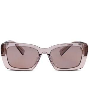 Miu Miu Eckige Sonnenbrille Mit Logo-Schild - Pink