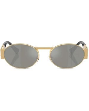 Versace Sonnenbrille Mit Ovalem Gestell - Grau