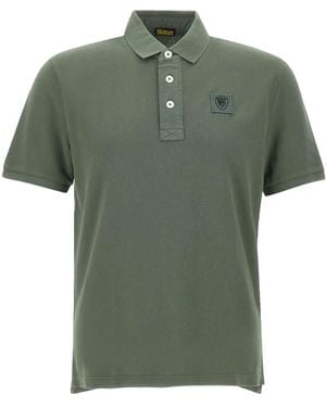 Blauer Albano Logo-Patch Polo Shirt - Green