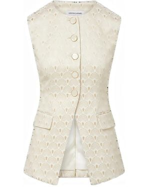 Veronica Beard Lois Gilet Met Knoopsluiting - Naturel