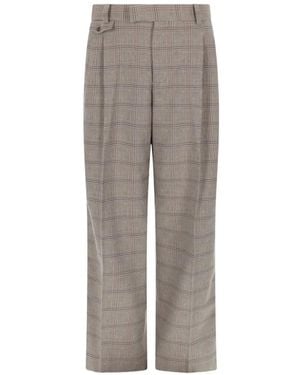 Drole de Monsieur Check Pattern Trousers - Grey