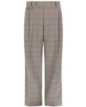 Drole de Monsieur Check Pattern Trousers - Grey