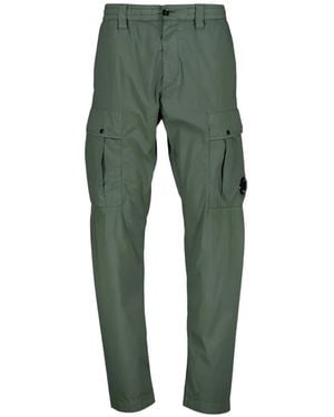 C.P. Company 50 Fili Stretch Elasticated Lens Cargo Trousers - Green