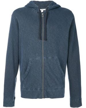 James Perse Cotton Zip-Up Hoodie - Blue