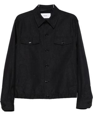 Lardini Button Pocket Cotton Jacket - Black