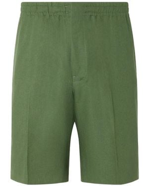 ZEGNA Oasi Lino Elasticated Shorts - Green