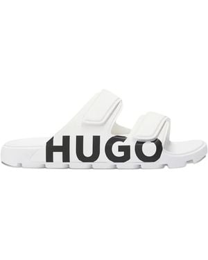 HUGO Sandali Slides Evander Con Doppia Fascia - Bianco