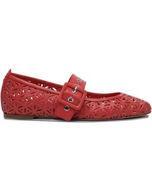 Halmanera Ballerines À Découpes - Rouge
