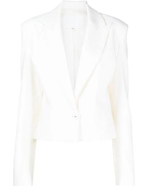 Costarellos Single-Breasted Cropped Blazer - White
