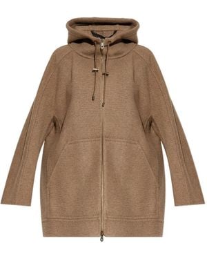 Max Mara Gradi Zip-Up Coat - Natural