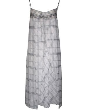 Vince Plaid Midi Dress - Gray