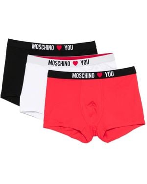Moschino Logo-Waistband Boxers (Pack Of Three) - Red