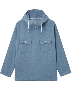 Engineered Garments Hooded Chest-Pocket Overshirt - Blue