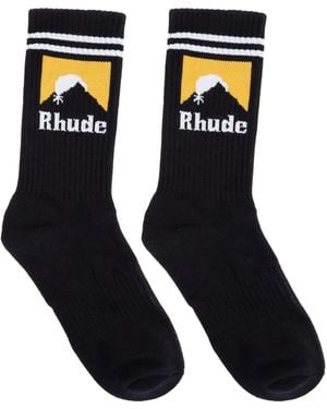 Rhude Socken Mit Intarsien-Logo - Schwarz