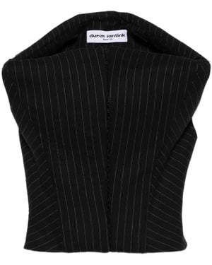Duran Lantink Pinstripe Cropped Top - Black