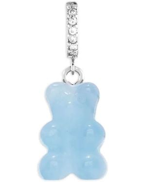Crystal Haze Jewelry Nostalgia Bear Crystal-Embellished Hoop Earring - Blue