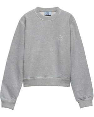 Prada Sweater Met Logoprint - Grijs